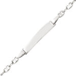 Mon premier bijou gourmette bb rectangle grain de caf - argent massif