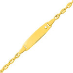 Mon premier bijou gourmette bb grain de caf - diamant & or jaune 18ct