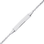 Mon premier bijou gourmette bb rectangle jaseron - blanc 18ct