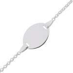 Mon premier bijou gourmette bb jaseron jeton ovale - or blanc 18ct