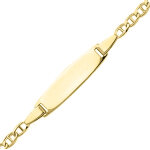 Mon premier bijou gourmette b�b� marine battue - or jaune 18ct