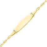Mon premier bijou gourmette bb ovale marine forat 21mm - or jaune 18ct