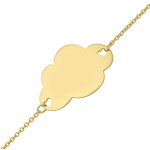 Mon premier bijou gourmette bb nuage coeurs - or jaune 9ct