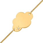 Mon premier bijou gourmette bb nuage - diamant & or jaune 18ct