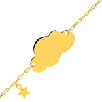 Mon premier bijou gourmette bb nuage & toile - or jaune 9ct