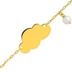 Mon premier bijou gourmette bb nuage & perle - or jaune 18ct