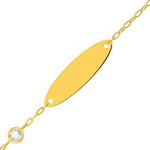 Mon premier bijou gourmette bb oxyde de zirconium - or jaune 9ct