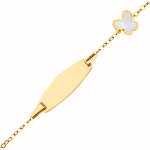 Mon premier bijou gourmette bb papillon nacre - or jaune 18ct & nacre