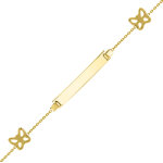 Mon premier bijou gourmette bb papillons ajours - or jaune 9ct