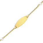 Mon premier bijou gourmette bébé perles - or jaune 18ct Mon premier bijou gourmette bébé perles - or jaune 18ct