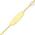 Mon premier bijou gourmette bb perle - or jaune 9ct