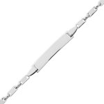Mon premier bijou gourmette bb plaques alternes - or blanc 18ct