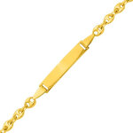 Mon premier bijou gourmette bb rectangle grain de caf - or jaune 18ct