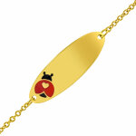 Mon premier bijou gourmette coccinelle au coeur - or jaune 9ct Mon premier bijou gourmette coccinelle au coeur - or jaune 9ct