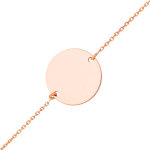Mon premier bijou gourmette enfant jeton - or rose 18ct Mon premier bijou gourmette enfant jeton - or rose 18ct