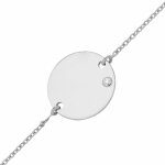 Mon premier bijou gourmette enfant médaille - diamant & or blanc 18ct Mon premier bijou gourmette enfant médaille - diamant & or blanc 18ct