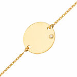 Mon premier bijou gourmette enfant médaille - diamant & or jaune 18ct Mon premier bijou gourmette enfant médaille - diamant & or jaune 18ct
