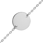 Mon premier bijou gourmette plaque ronde - argent massif