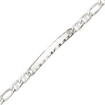 Mon premier bijou gourmette cisele maille marine alterner - argent massif