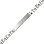 Mon premier bijou gourmette rectangle maille marine alternée - argent massif Mon premier bijou gourmette rectangle maille marine alternée - argent massif