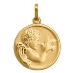 Mon premier bijou mdaille angelot  la colombe - or jaune 9ct