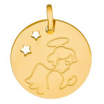 Mon premier bijou médaille ange aux étoiles ajourées - or jaune 9ct Mon premier bijou médaille ange aux étoiles ajourées - or jaune 9ct