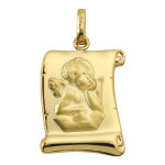Mon premier bijou médaille de baptême ange parchemin - or jaune 9ct Mon premier bijou médaille de baptême ange parchemin - or jaune 9ct