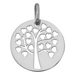 Mon premier bijou médaille arbre de vie ajourée aux coeurs - or blanc 9ct Mon premier bijou médaille arbre de vie ajourée aux coeurs - or blanc 9ct