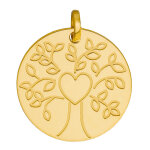 Mon premier bijou médaille arbre de vie au coeur - or jaune 9ct Mon premier bijou médaille arbre de vie au coeur - or jaune 9ct