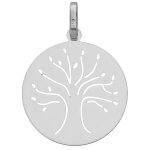 Mon premier bijou médaille arbre de vie élancé ajourée - or blanc 18ct Mon premier bijou médaille arbre de vie élancé ajourée - or blanc 18ct