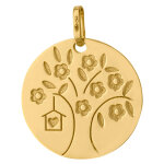 Mon premier bijou médaille arbre de vie fleuri au coeur - or jaune 18ct Mon premier bijou médaille arbre de vie fleuri au coeur - or jaune 18ct