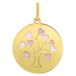 Mon premier bijou médaille arbre de vie laqué - or jaune 18ct Mon premier bijou médaille arbre de vie laqué - or jaune 18ct