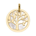Mon premier bijou mdaille arbre de vie - or jaune 9ct & nacre