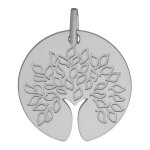Mon premier bijou mdaille arbre de vie au tronc ajour - or blanc 18ct