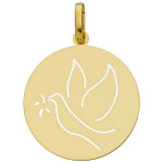 Mon premier bijou mdaille de la colombe ajoure - or jaune 18ct