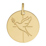 Mon premier bijou mdaille de la colombe croix - or jaune 18ct