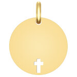 Mon premier bijou mdaille croix ajoure - or jaune 18ct