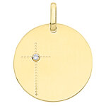 Mon premier bijou mdaille croix - diamant & or jaune 18ct
