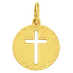 Mon premier bijou mdaille croix reperce - or jaune 18ct