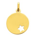 Mon premier bijou médaille étoile à 5 branches ajourée - or jaune 9ct Mon premier bijou médaille étoile à 5 branches ajourée - or jaune 9ct