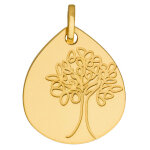 Mon premier bijou mdaille goutte arbre de vie - or jaune 18ct