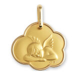 Mon premier bijou médaille nuage ange endormi - or jaune 18ct Mon premier bijou médaille nuage ange endormi - or jaune 18ct