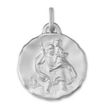 Mon premier bijou mdaille saint christophe ronde martele - or blanc 18ct