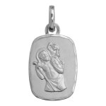 Mon premier bijou mdaille saint - christophe rectangle - or blanc 18ct