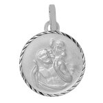 Mon premier bijou mdaille saint - christophe ronde diamante - or blanc 18ct