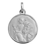Mon premier bijou mdaille saint - christophe ronde - or blanc 18ct