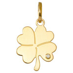 Mon premier bijou mdaille trfle 4 feuilles - diamant & or jaune 18ct
