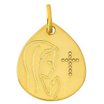 Mon premier bijou médaille vierge à la croix ajourée - or jaune 9ct Mon premier bijou médaille vierge à la croix ajourée - or jaune 9ct