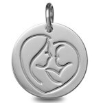 Mon premier bijou médaille vierge à l?enfant en coeur - or blanc 18ct Mon premier bijou médaille vierge à l?enfant en coeur - or blanc 18ct
