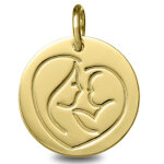 Mon premier bijou médaille vierge à l?enfant en coeur - or jaune 9ct Mon premier bijou médaille vierge à l?enfant en coeur - or jaune 9ct